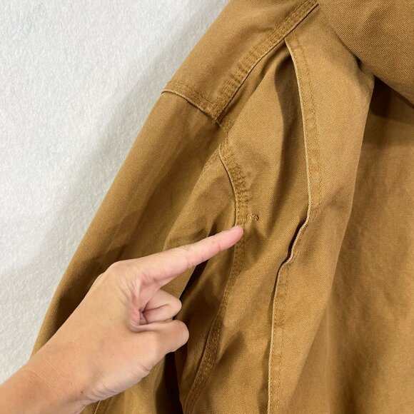 Berne Heritage Duck Hooded Active Work Jacket Tan Brown Men’s Large - Picture 13 of 16